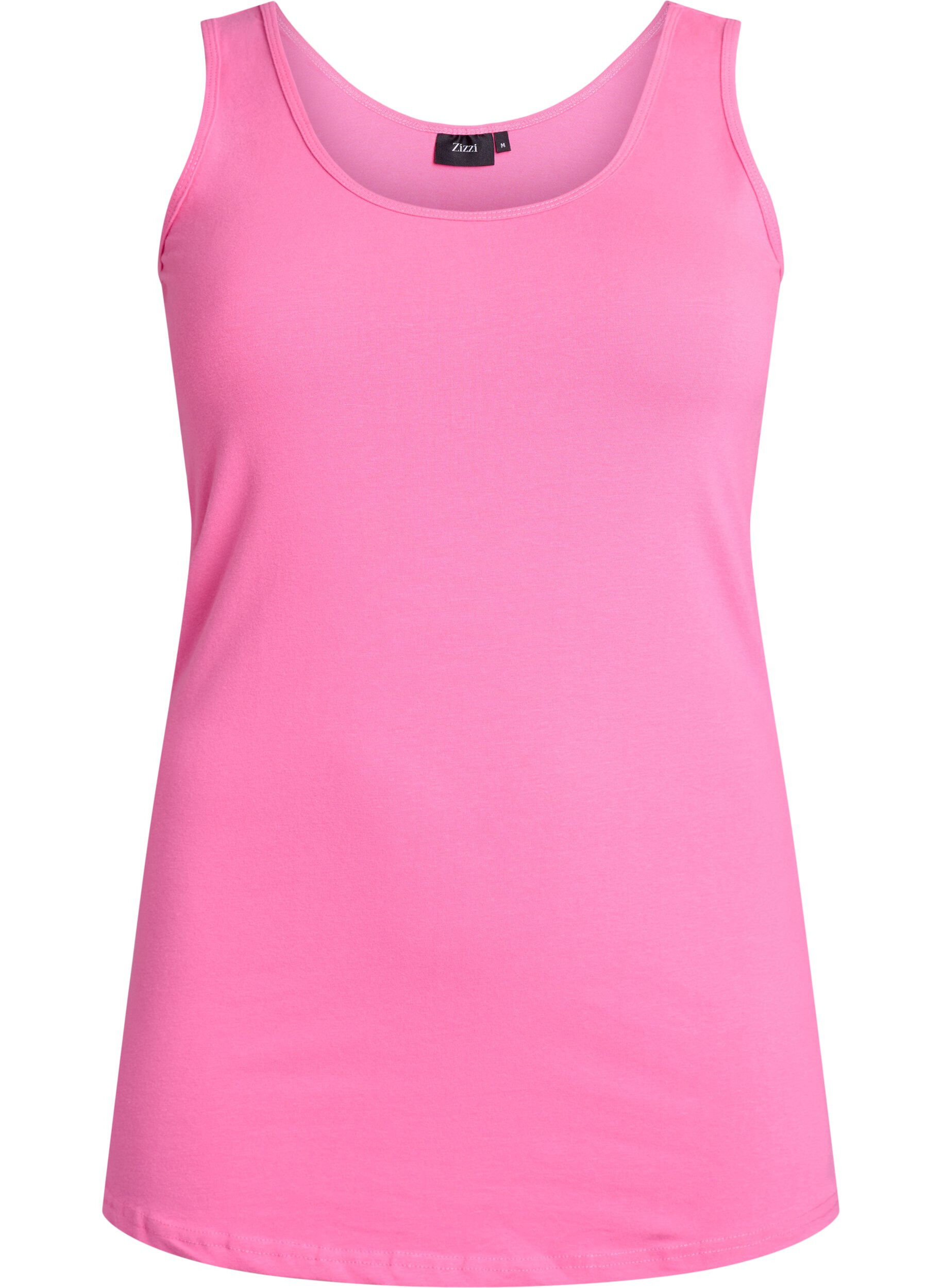 Zizzifashion Solid color basic top in cotton, Pink, Packshot image number 0