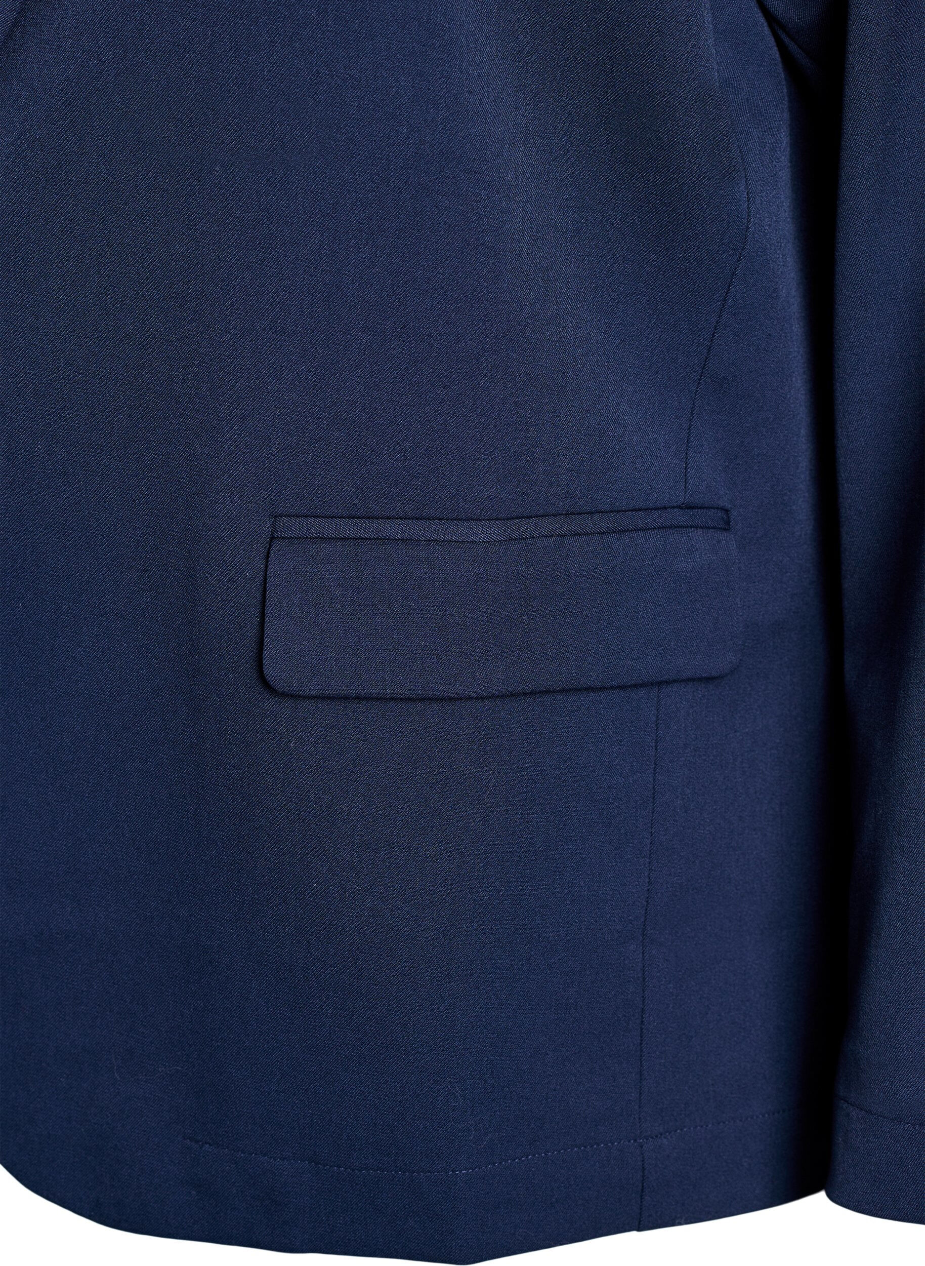 Zizzifashion Open blazer with pockets, Blue, Packshot image number 2