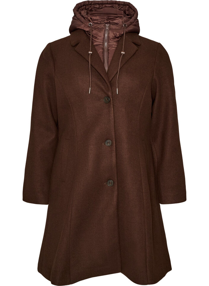 Coat with detachable padded insert, Brown, Packshot image number 0