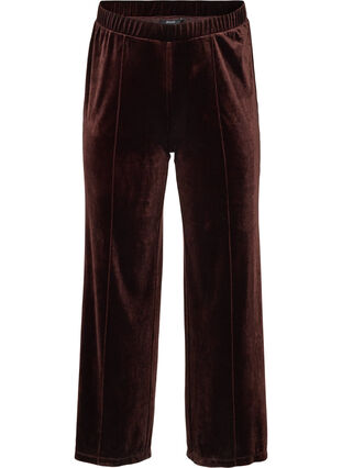 Wide velour trousers, Potting Soil, Packshot image number 0