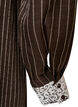 Knee-length dress with pinstripes and lace trim, Brown, Packshot image number 3