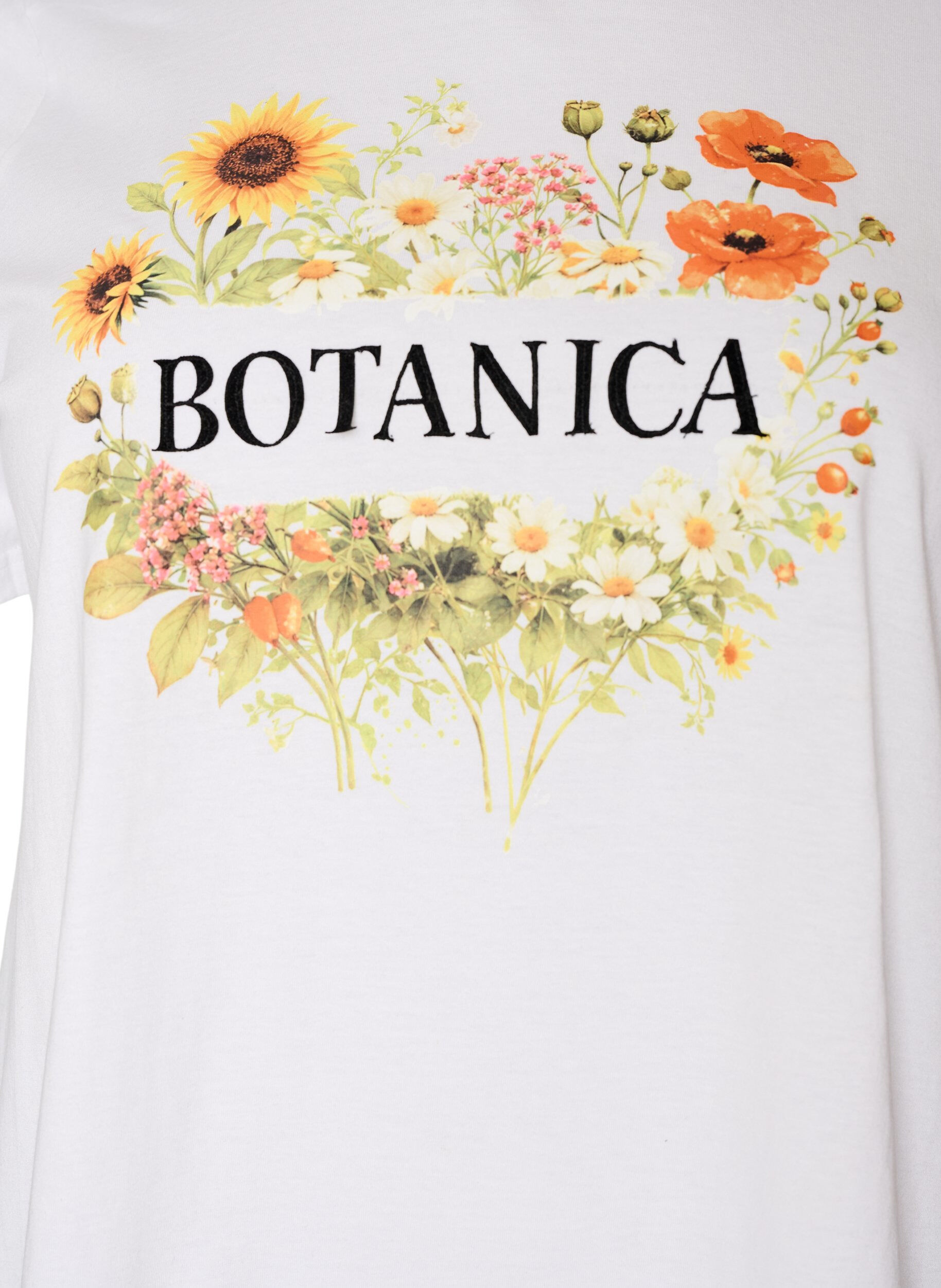 ZizzifashionOrganic cotton T-shirt with front print, White, Packshot image number 2