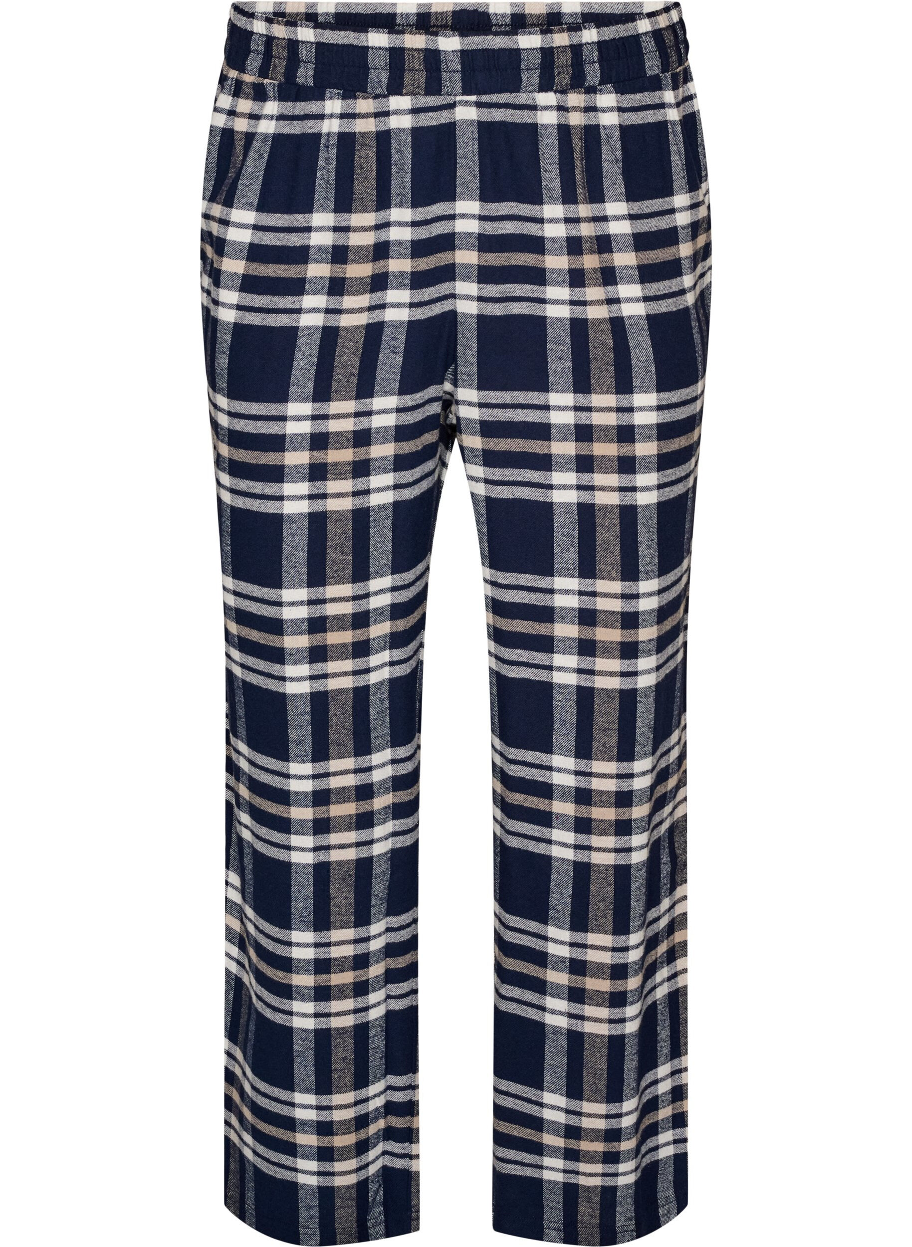ZizzifashionChecked cotton pyjama bottoms, Blue, Packshot image number 0