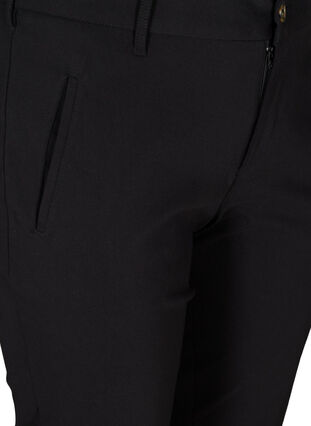 Classic, cropped viscose trousers, Black, Packshot image number 2