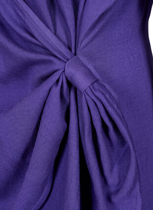 Long-sleeved blouse in viscose with a wrap look, Prism Violet, Packshot image number 3