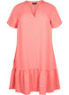 Short-sleeved viscose dress with v-neckline, Coral, Packshot image number 0