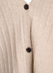 Cardigan with a ribbed texture and balloon sleeves, Beige, Packshot image number 2