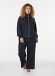Loose jersey trousers with high waist and pockets, Black, Model image number 0