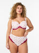 Brazilian panties with floral print and lace, Rose, Model image number 0