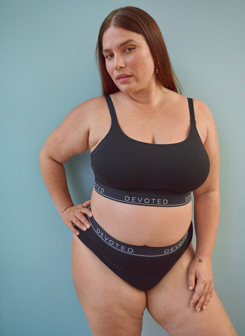 Cotton g-string with a regular waist, Black, Image image number 0