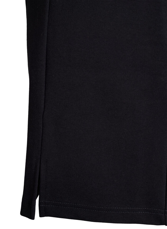 Short jersey skirt with slit, Black, Packshot image number 2