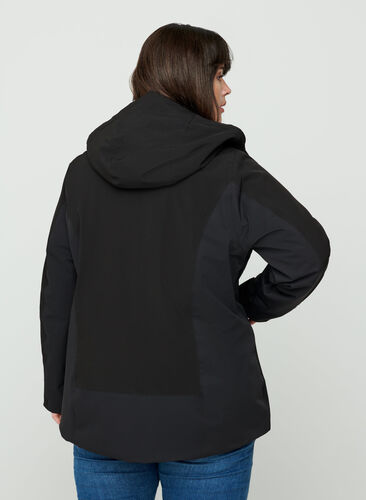 Ski jacket with a removable hood, Black w black, Model image number 1