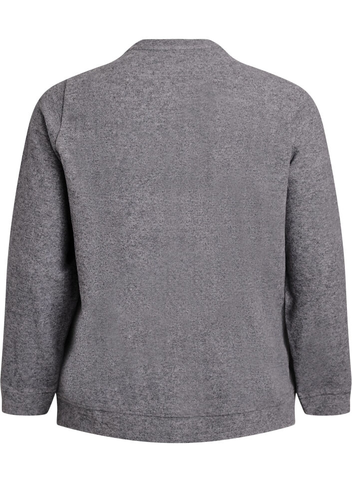 Jersey cardigan with round neck and buttons, Dark Grey, Packshot image number 1