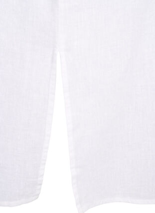 Long shirt in cotton blend with linen, Bright White, Packshot image number 3