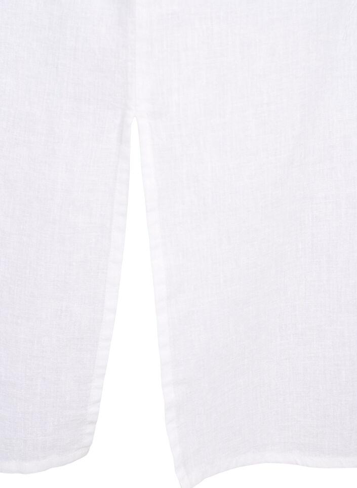 Long shirt in cotton blend with linen, White, Packshot image number 3
