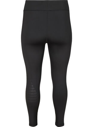 Cropped gym leggings with print details, Black, Packshot image number 1