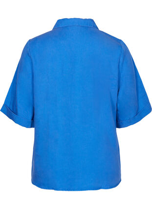 Short-sleeved shirt with chest pockets, Dazzling Blue, Packshot image number 1