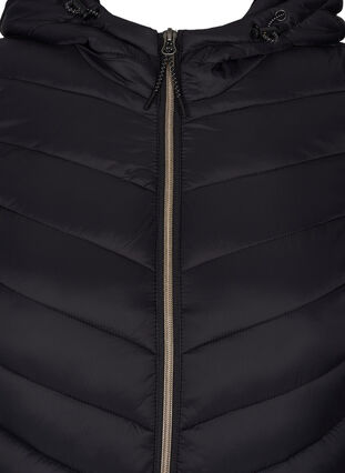 Quilted lightweight jacket with hood and pockets, Black, Packshot image number 2