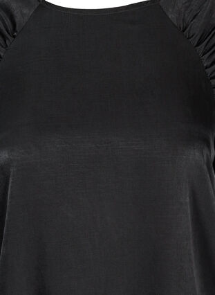 Long-sleeved blouse with wrinkle detail, Black, Packshot image number 2