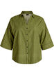 Loose striped shirt with 3/4 sleeves, Green, Packshot image number 0