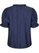 Blouse in a crinkled viscose blend with a V-neck, Blue, Packshot image number 1