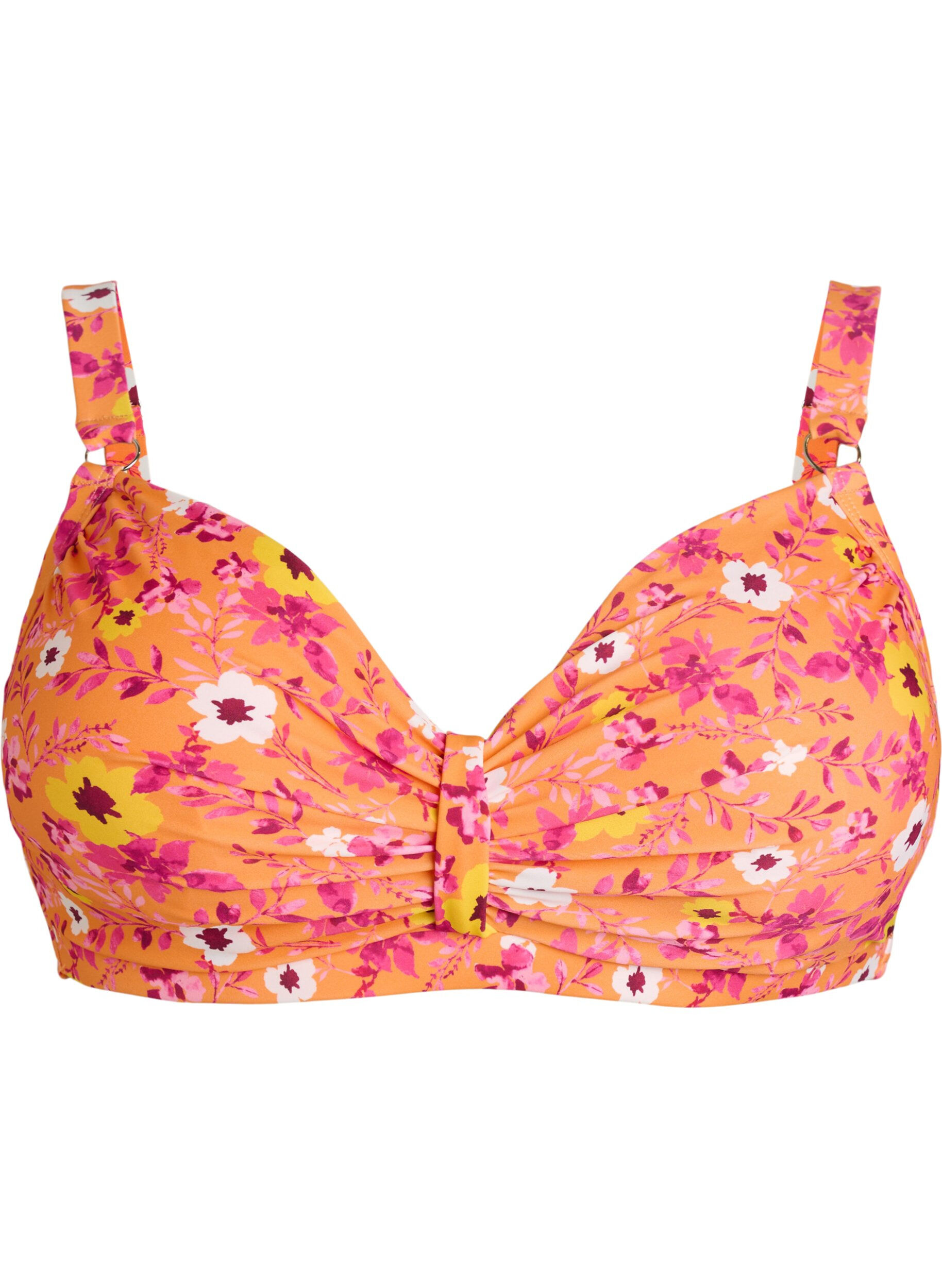 Bikini top with underwire and pattern