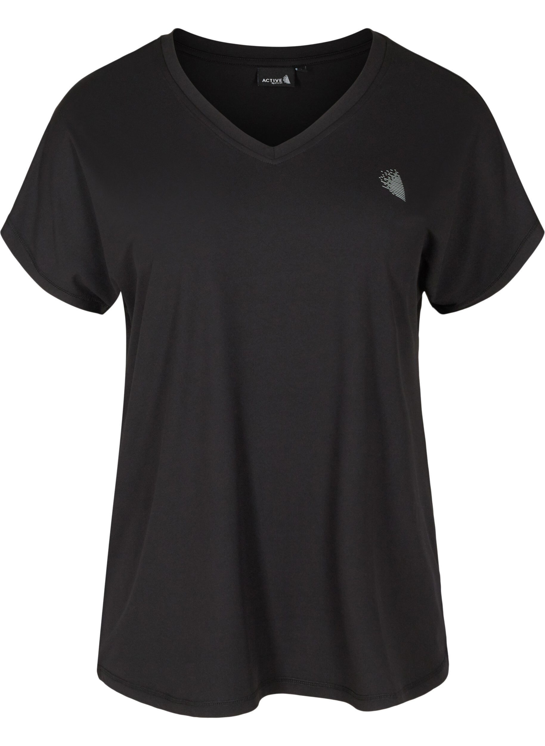 Loose training t-shirt with v-neck
