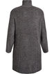 Short knitted dress with a turtleneck and ribbed texture, Dark Grey, Packshot image number 1