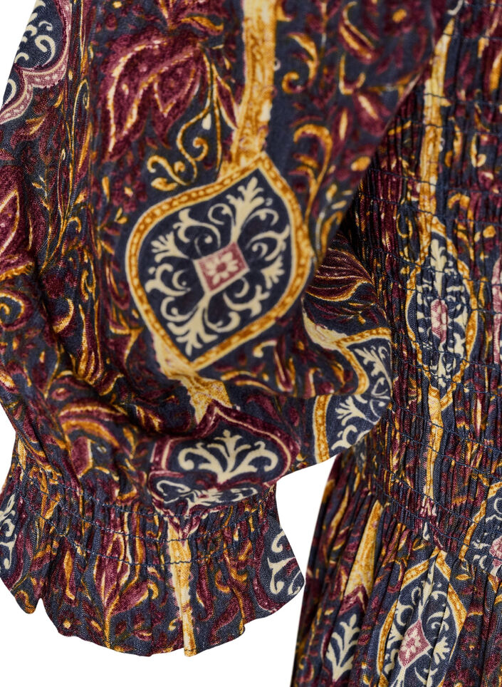 Summer dress in viscose with paisley print, Purple, Packshot image number 3