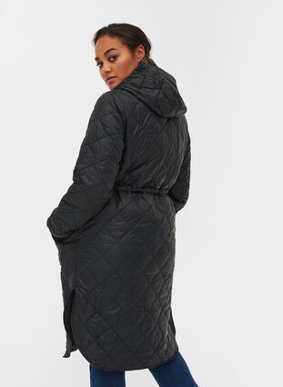 Quilted lightweight jacket with hood, Black, Model image number 1
