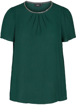 Plain, short-sleeved blouse, Pine Grove, Packshot image number 0