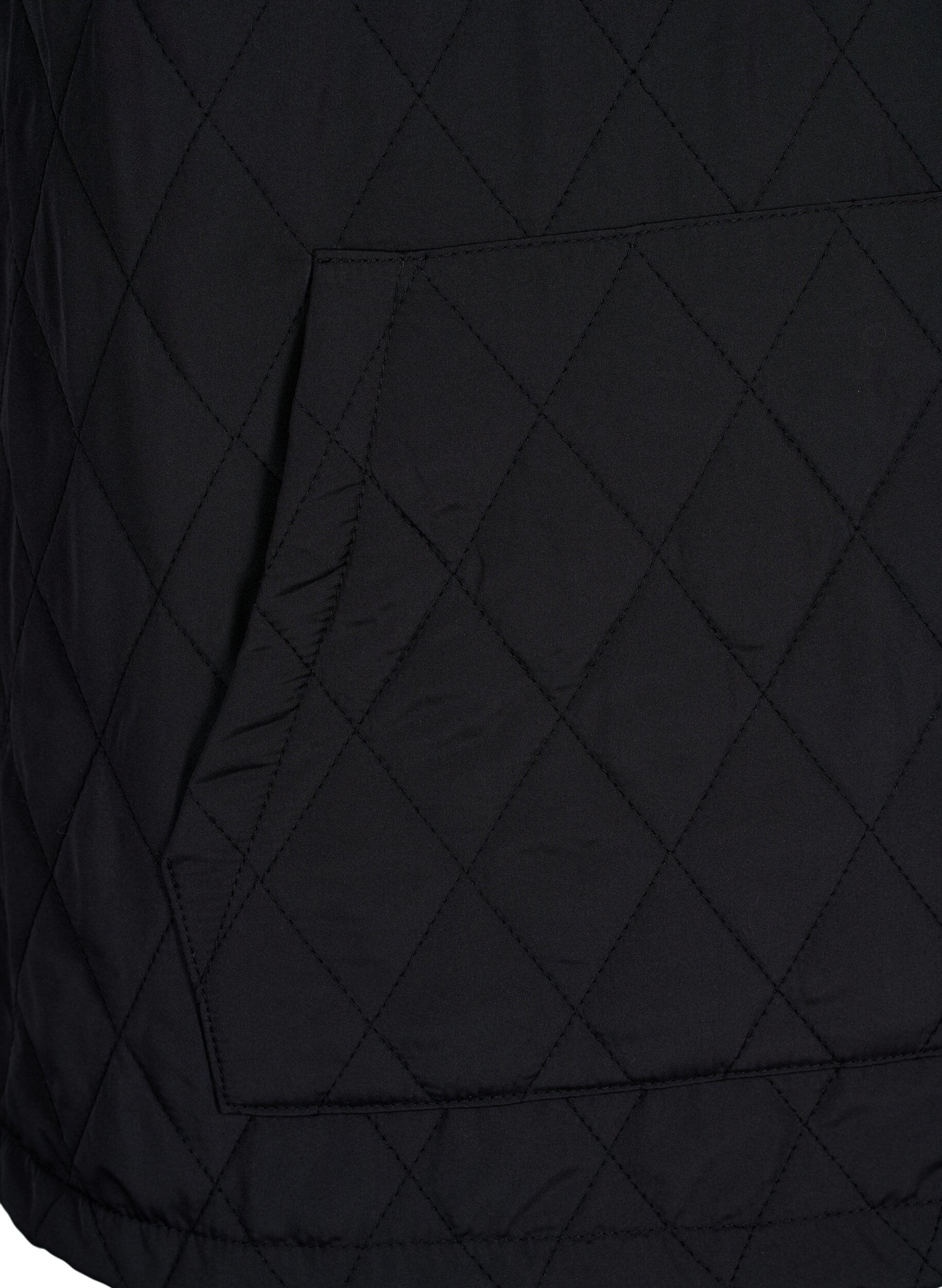 Zizzifashion Hooded sweatshirt with quilt, Black, Packshot image number 3