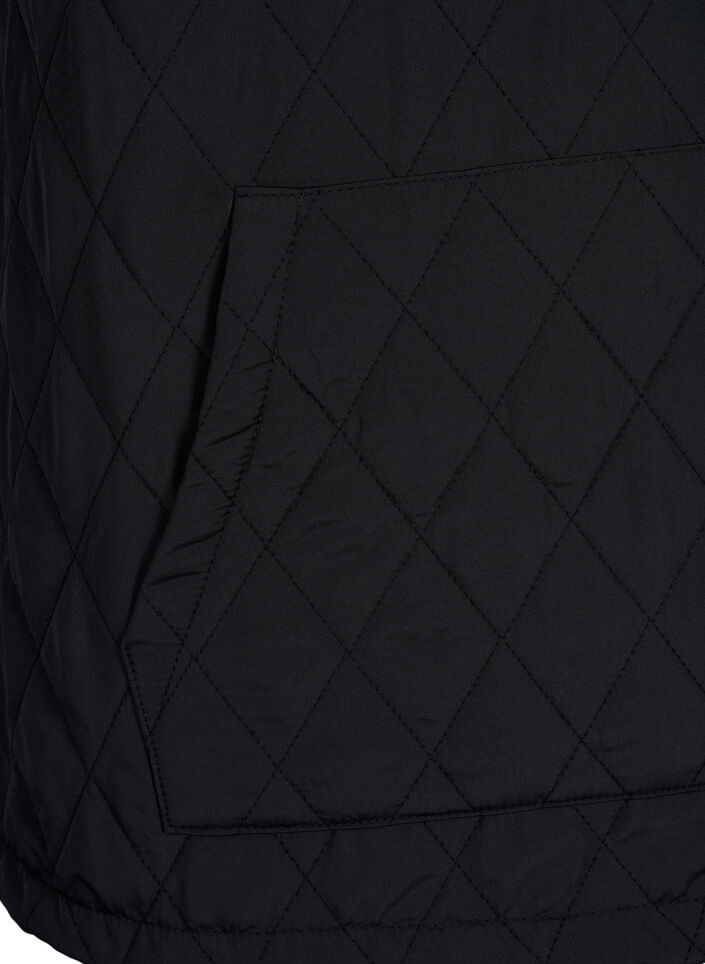 Hooded sweatshirt with quilt, Black, Packshot image number 3
