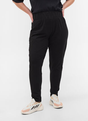 Cotton trousers, Black, Model image number 3