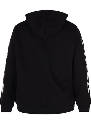 Sweatshirt with hood, Black w. white star, Packshot image number 1