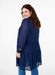 Textured short dress with a ruffle collar, Navy Blazer, Model image number 1