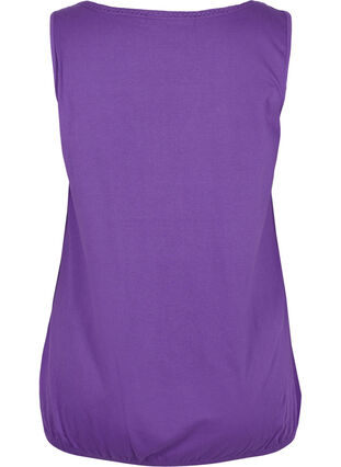 Cotton top with rounded neckline and lace trim, Ultra Violet, Packshot image number 1