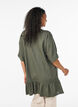 Viscose tunic with buttons and frill hem, Green, Model image number 2
