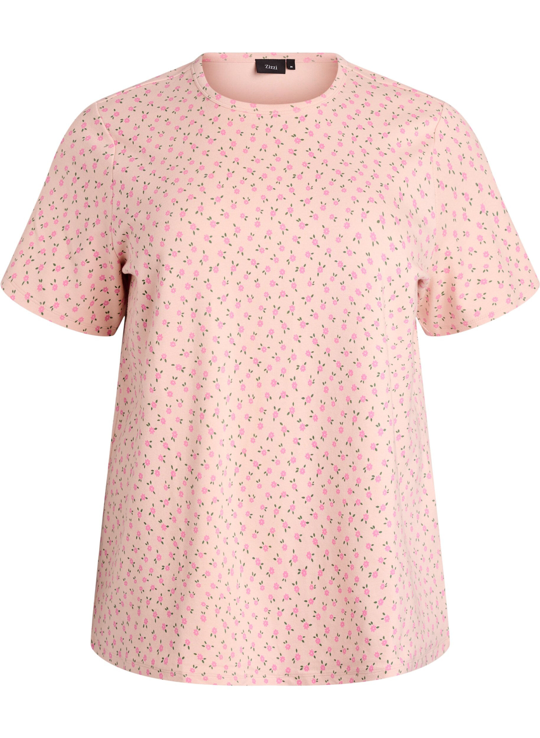 Zizzifashion Cotton T-shirt with all-over print, Rose, Packshot image number 0
