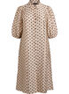 Midi shirt dress with polka dots and 3/4 sleeves, Beige, Packshot image number 0