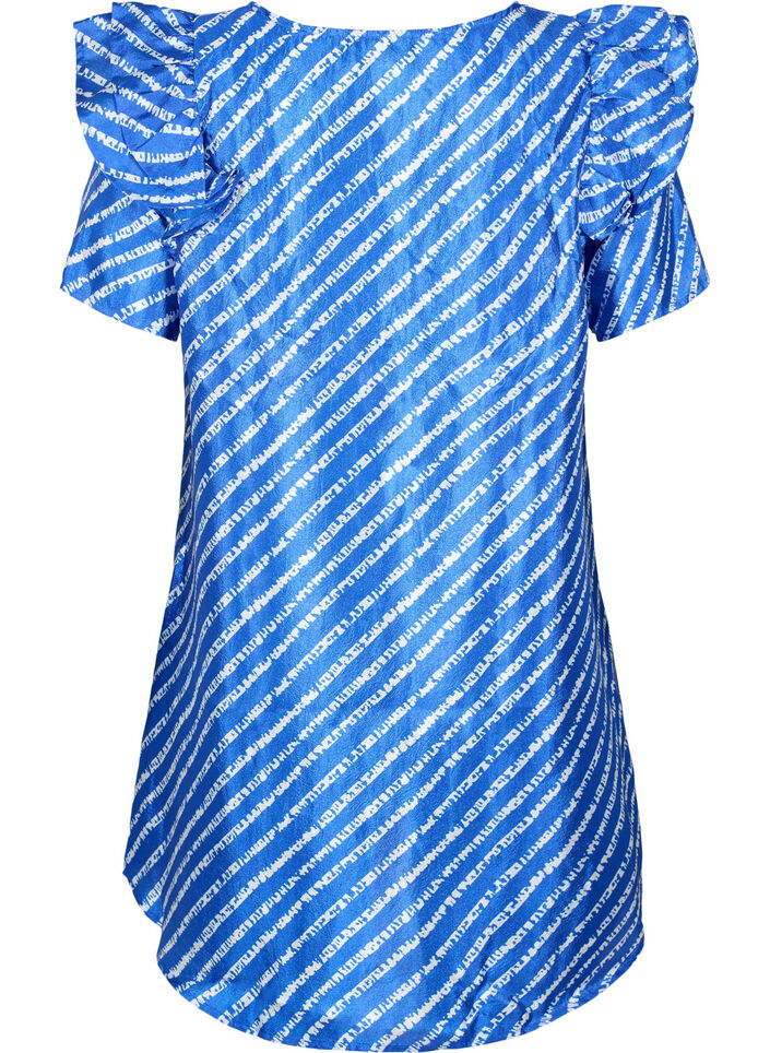 Striped tunic with frills, S.T.W./White Stripes, Packshot image number 1