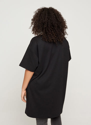Sweater tunic with short sleeves, Black, Model image number 1