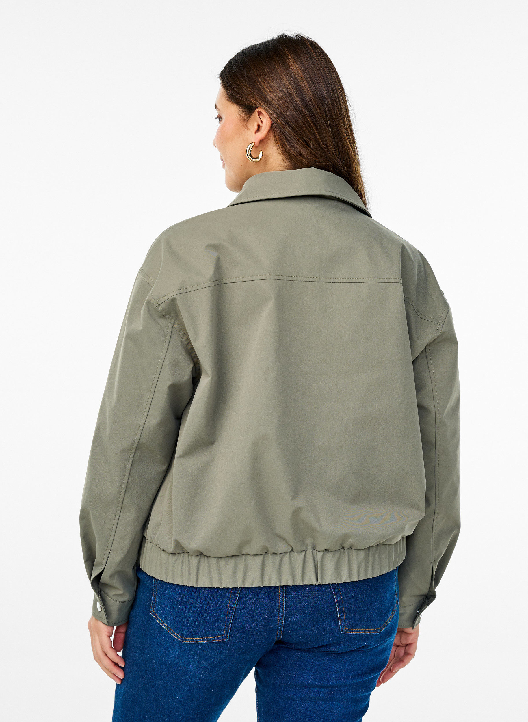 Zizzifashion Bomber jacket with collar and pockets, Green, Model image number 2