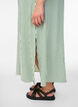 Ankle-length shirt dress with tie belt and stripes, Green, Model image number 2