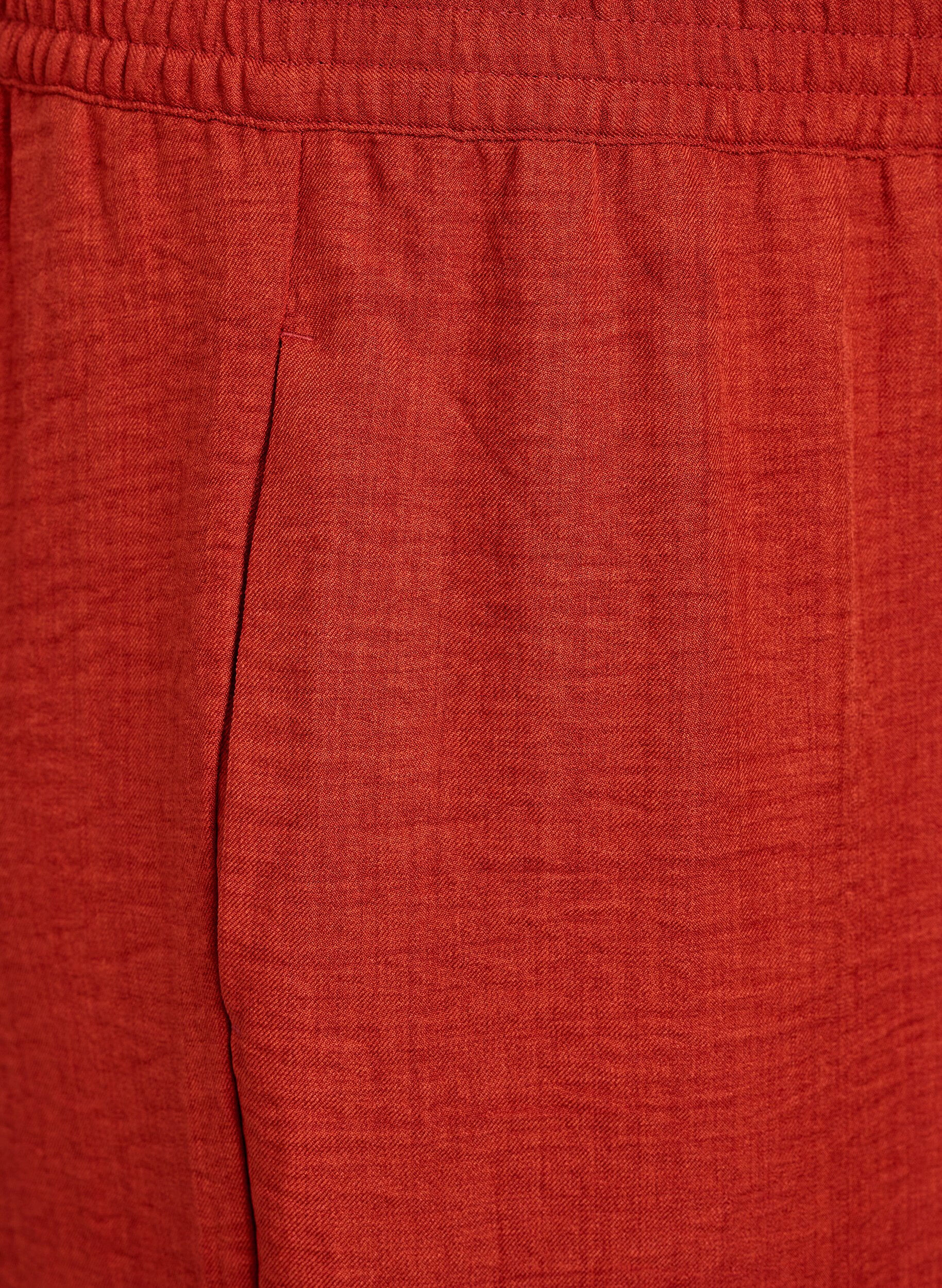 Zizzifashion Loose trousers with elasticated waistband and pockets, Red, Packshot image number 2