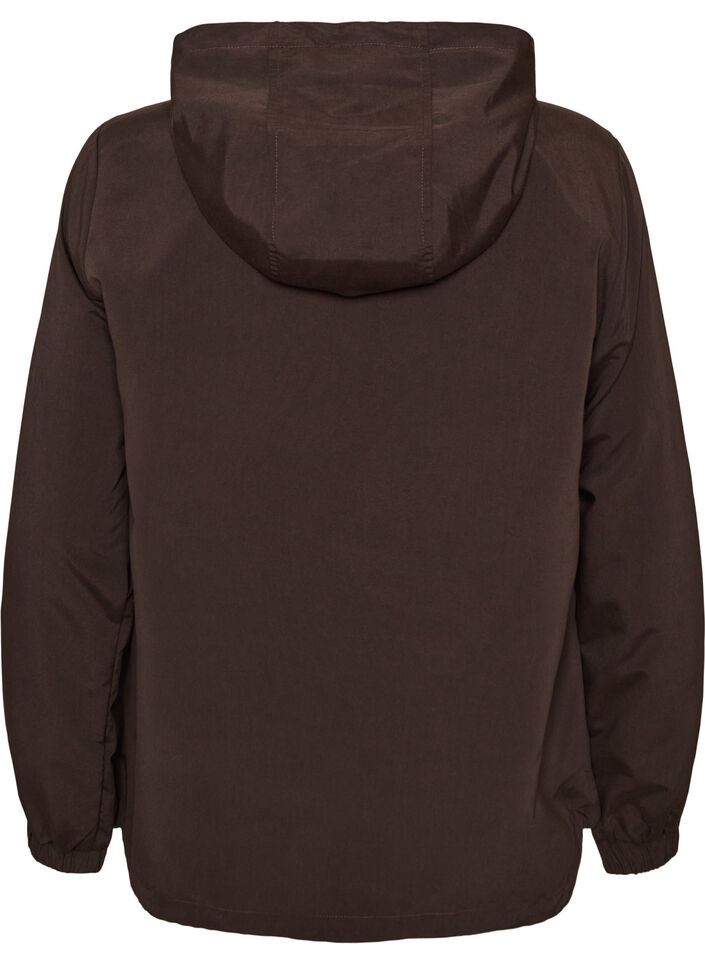 Lightweight jacket with a hood and zipper, Brown, Packshot image number 1