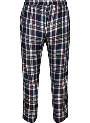 Checked cotton pyjama bottoms, Navy Comb Check, Packshot image number 1