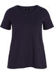 Solid coloured basic t-shirt in cotton, Blue, Packshot image number 0