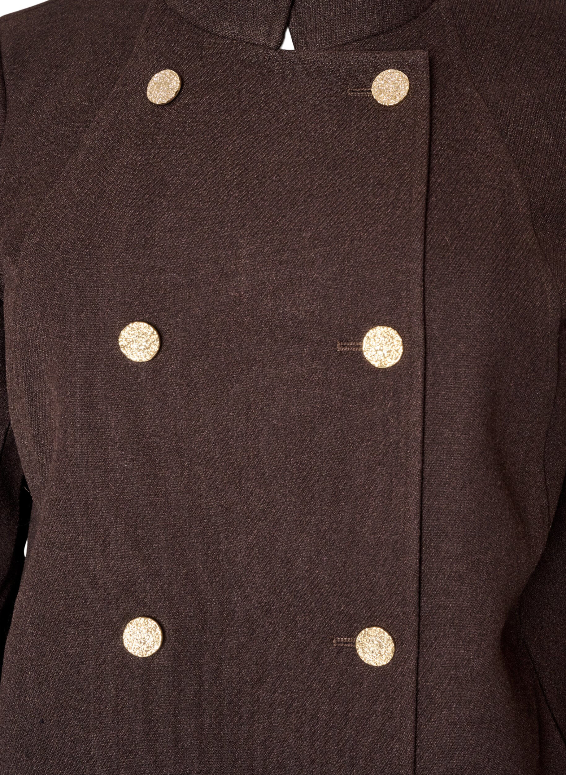 ZizzifashionA-line coat with gold buttons, Brown, Packshot image number 2