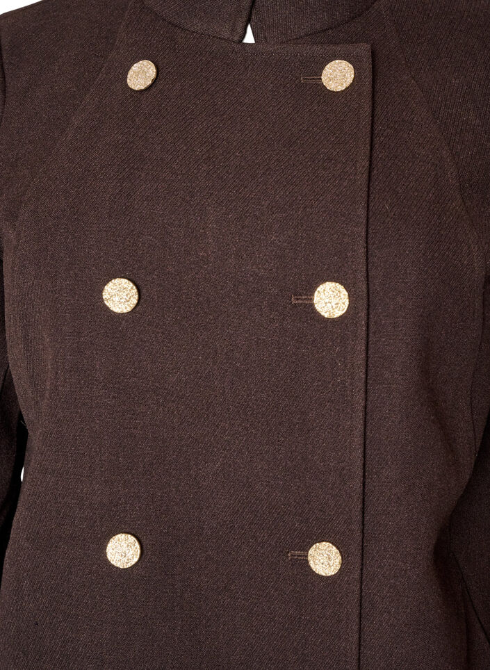 A-line coat with gold buttons, Brown, Packshot image number 2